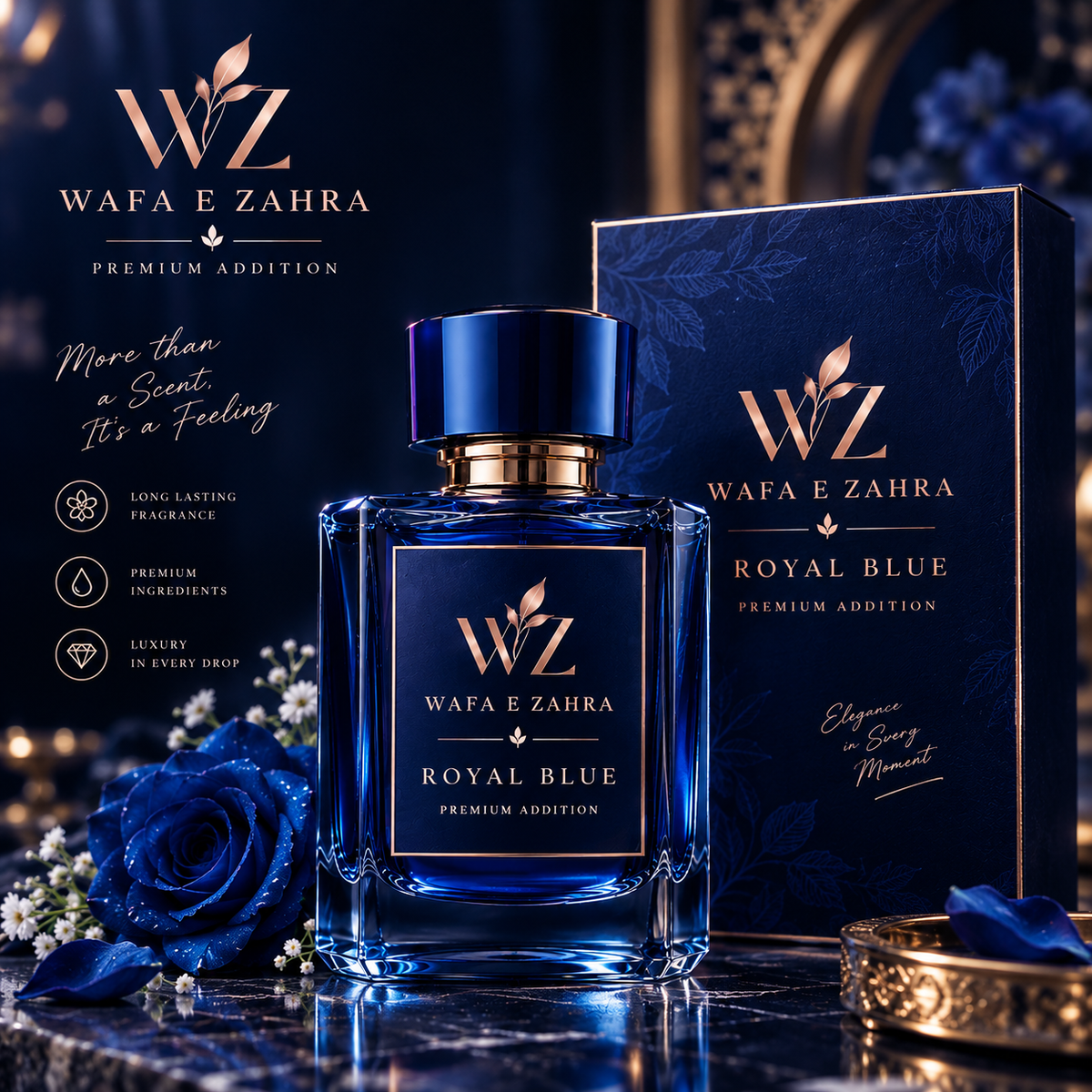 WAFA E ZAHRA Royal Blue Premium Luxury Perfume – Elegant Signature Fragrance